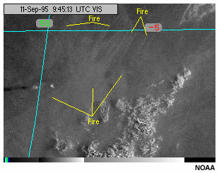An animation of GOES-8 visible channel imagery showing smoke plumes resulting from fires over the Amazon Basin