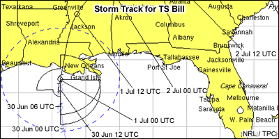 ACTF storm track for TS Bill
