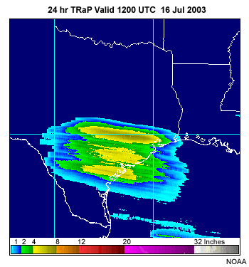 24-hour TRaP Product for Hurricane Claudette