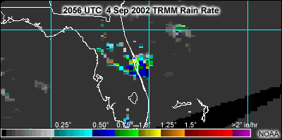 TRMM rain rate for T S Edouard