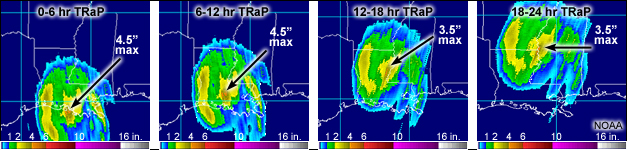 4 6-hour TRaP products for hurricane Lily