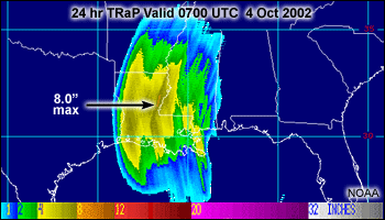 24-hr TRaP product from Hurricane Lily
