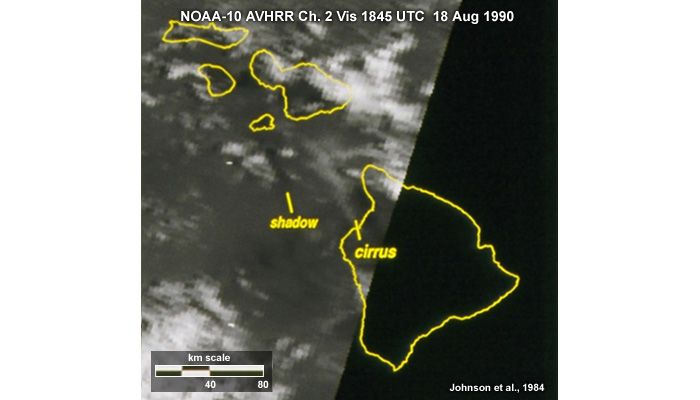  AVHRR visible image over Hawaii at edge of scan