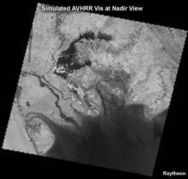 Landsat simulation of AVHRR data at nadir