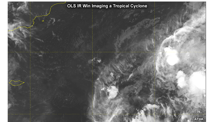 OLS IR window Image showing a cirrus cloud deck