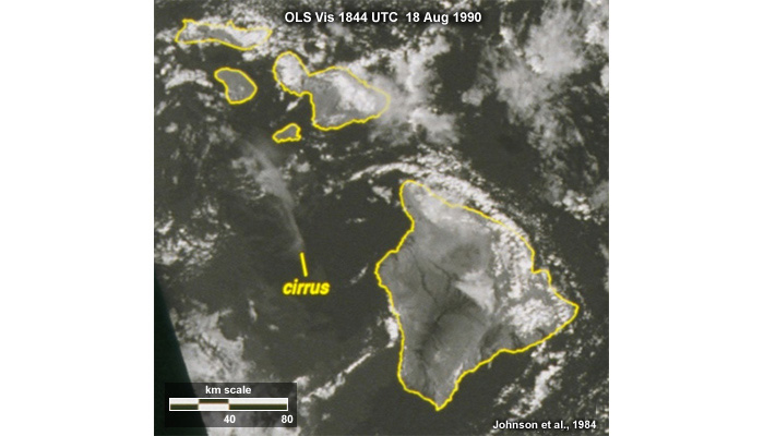 OLS visible image over Hawaii at edge of scan