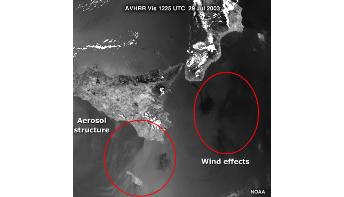 AVHRR vis image off Italy and Sicily