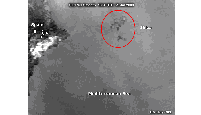 AVHRR vis image off Spain